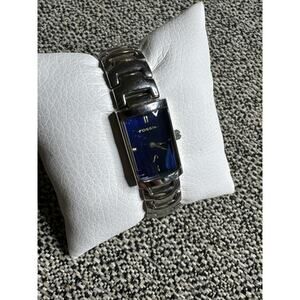 FOSSIL F2 ES-9375 Silver Tone Quartz Analog Women's Watch Sz. 6" New Battery